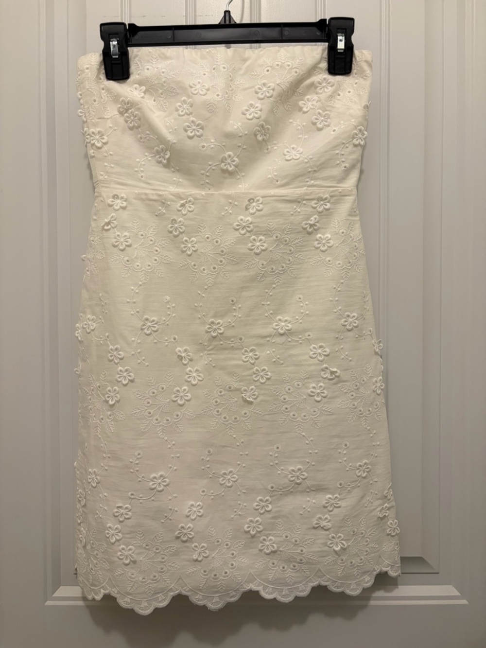 Altered State Strapless White Floral Eyelet Dress
